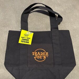 Trader Joe's Black Canvas Tote Bag